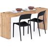 Mobili Fiver, Tavolo da pranzo Evolution 180x40, Rovere Rustico con Due Gambe e Caricatore Wireless, per 3 persone, Tavolo Da Pranzo Moderno Cucina, Made in Italy