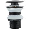 SHBHWS Pulsante di Scarico Pop-up Lavandino del Bagno Scolapiatti Sifone Tappo Rubinetto for lavabo Accessorio Tubo for Nero Cromato per Cucina e Bagno(Black B)