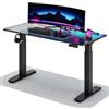 FLEXISPOT Scrivania Gaming Regolabile in Altezza 120x70 cm, Doppio Motore, Illuminazione LED, Gestione Cavi, Portata 120 kg, Piano a 5 Strati, Nero