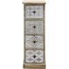 Rebecca Mobili Cassettiera Piccola, Organizer Stretto 4 Cassetti, Legno Bianco Beige, Stile Vintage, Arredo Casa - Misure: 80,5 x 29 x 25 cm (HxLxP) - Art. RE6536