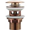 SHBHWS Pulsante di Scarico Pop-up Lavandino del Bagno Scolapiatti Sifone Tappo Rubinetto for lavabo Accessorio Tubo for Nero Cromato per Cucina e Bagno(Rose Gold B)