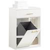 SoBuy Mobile Bagno Mobiletto Salvaspazio con Cassetto e 2 Ripiani per Raccordo, Armadietto Bagno Compatti in Bianco, 66x37x95 cm BZR66-W