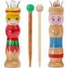 TMZELOA 2 PCS Caterinetta in Legno con 4 Ganci Set di per Lavorare a Maglia con Uncinetto Uncinetto Set in Legno Set per Imparare a Maglia Fai Te Kit Uncinetto Uncinetti di 2 Ferri da Maglia con Uncinetto