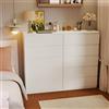 Songvas Set di 2 Cassettiera con 5 Cassetti, Larghezza 60 cm, Mobili Camera da Letto Bianco, per Camera da Letto, Soggiorno, Ufficio e Ingresso, 60x40x121 cm (L x P x A)