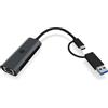Icybox Adattatore Icybox IB-LAN301-C3 LAN/USB 3.0 Usb Tipo A/Usb Tipo C 2500Mbit Grigio Antracite [61030]