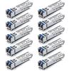 ipolex 10 PCS 1G SFP LX Ricetrasmettitore LC monomodale, modulo Mini-Gbic 1000Base-LX compatibile con Cisco GLC-LH-SMD, Ubiquiti UF-SM-1G, Meraki, Netgear, Mikrotik, Zyxel ecc. (SMF, 1310nm, 20km)