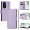 LIAOCY Custodia a Libro Portafoglio per Honor 200 5G, Pelle PU con Fibbia Magnetica [9 Scomparti per Carte], Cover Business Antiurto con Supporto, Light Purple.