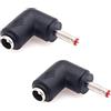 JZK 2X Adattatore per connettore alimentazione DC 5,5 x 2,1mm femmina a 3,5 x 1,35mm maschio, convertitore con spina jack cilindrica DC 3,5mm x 1,35mm maschio a 5,5mm x 2,1mm femmina angolo 90 gradi