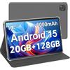 Azeyou Tablet da 11 pollici con Android 15, 20 GB di RAM + 128 GB di ROM (espandibile fino a 1 TB), batteria da 8000 mAh, display IPS FHD 1200×1920, Wi-Fi 5G, custodia e caricabatterie inclusi
