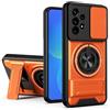 HAONANDE custodia per Samsung Galaxy A53 5G 2022 con ring stand magnetico, cover militare antiurto con protezione fotocamera scorrevole compatible with MagSafe ricarica wireless Arancione