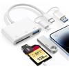 Dalimee Lettore di schede SD 3 in 1 per iPhone, adatto per telefoni, laptop, tablet, fotocamere, ecc.