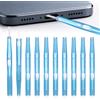 Goktvai 10pz Kit di Pulizia Telefono, Pulitore Porte Ricarica per Cellulari con Setole in Nylon e Gancio Strumenti Pulizia di Porte USB-C Bifacciali per Cuffie Altoparlanti Caricabatterie (Blu)