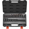 VEVOR Set di Bussole Torx e Bussole Torx Esterne, 31 Pezzi T8 a T70 ed E4 a E24, Acciaio Legato S2 e Acciaio Cr-V, Attacchi da 0,63/0,95/1,27 cm, con Adattatore e Custodia di Stoccaggio