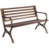 VEVOR Panca da Esterno, 127 cm, Struttura in Acciaio al Carbonio con Schienale a Doghe e Braccioli con Bordo Arrotondato, Panca da Esterno Resistente alle Intemperie per Patio, Giardino, Parco