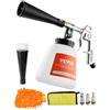 VEVOR Pistola ad Aria Compressa ad Alta Pressione da 6-9,2 bar con 2 Set di Ugelli e Flacone di Liquido da 1 L, Pistola Pulizia Tubo Rotante in Alluminio per Compressore d'Aria da 1/4 NPT