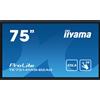 iiyama iiyama PROLITE TE7514MIS-B2AG Design chiosco 190,5 cm [75] LCD Wi-Fi 435 cd/mÂ² 4K Ultra HD Nero Touch screen Processore integrato Android 24/7 (iiyama PROLITE TE7514MIS-B2AG Digital signage flat panel 1) TE7514MIS-B2AG