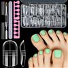 MELLIEX Dual Form Piedi, 130 Pezzi Unghie Finte Piedi Nail Form Riutilizzabile per Polygel Acrygel con Separatore, Pennello Polygel a Doppia Estremità e Lima