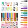 JYIXXZX 12 Pezzi 3D Nail Art Pen, Smalto per Penna per Pittura Decorazioni Unghie per Disegno, Pennarelli per Nail Art Fai Da te Graffiti Pen, Nail Art Marker, Manicure Strumenti Bellezza Adorna