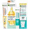 Garnier Crema Contorno Occhi SkinActive Vitamina C Illuminante per Occhi Spenti e Stanchi 15ml + Fluido Viso PureActive Salicylic SPF 50+ Anti-Imperfezioni Anti-UV Quotidiano con 40ml - Set da 2