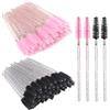 Hemiks 100 Pezzi Scovolini Mascara Monouso,Scovolino Ciglia con Manico in Cristallo Scovolini Ciglia, Pettine Ciglia Laminazione Ciglia Accessori Scovolini per Sopracciglia Extension Ciglia (Rosa, Nero)
