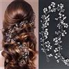 YOUDALIS Fascia Per Capelli Da Sposa Matrimonio Cristallo Capelli Vite Copricapo Da Nuziale Perla Per Donne Damigelle D'onore Argento 1 Pezzo