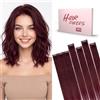 SEGO Extension Capelli Veri Clip 5pcs 25 cm Extension Clip Capelli Veri Fascia Unica Remy Naturali Liscio #99J Rosso vino