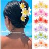 TOFBS 6 Pezzi Mollette Capelli Fiore Plumeria Trasparente Fermagli Eleganti Accessori Acconciatura Pinze Decorative
