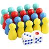 Baoblaze Pedine in Legno, Pezzi di Gioco con 2 Dadi, pedine del Gioco da Tavolo, Pezzi di pedine Multicolori per componente da Tavolo, Giochi da