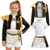 Civimili Set di Costumi Anime Cosplay Nero per Ragazze, Uniforme con Giacca, Gilet e Pantaloncini per Halloween, Carnevale, Festa di Cosplay per Bambini