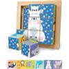 Merle Toys® 6in1 Puzzle Legno Bambini 2 Anni fino a 3 Anni, Puzzle Cubi in Legno di Faggio 100% FSC, Giochi Montessori con Animali, Giocattolo Educativo, Regalo per Bimba e Bimbo, Con Carte Illustrate