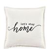 Lush Decor Let's Stay Home, federa decorativa per cuscino singolo, 50,8 x 50,8 cm, bianco