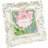 Laura Ashley Cornice da 10 x 10 cm, in resina decorata a mano, con cavalletto e gancio per esposizione da tavolo e parete, design floreale decorativo per la casa, galleria fotografica, arte (10 x 10