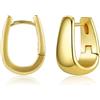 ALEXCRAFT Orecchini Spessi Argento 925 e Oro - Forma di U, Regalo Compleanno Donna, Ragazza e Mamma