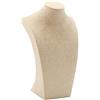 F Fityle Espositore per Collana Busto Manichino Espositore per Gioielli, Lino Beige - Cinque Misure, 205 * 340mm