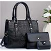 SET BORSE 3 IN 1 DONNA IN PELLE PU | BORSA + PORTAFOGLIO + POCHETTE