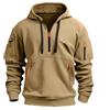 Felpa Uomo Retro Mezza Zip Lavoro Cappuccio Giacca Casual