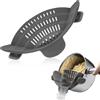 OEM Colino a clip in silicone, dosatore per spaghetti, accessorio da cucina senza BPA per scolare pasta, carne, verdura e frutta in pentole, padelle e ciotole (grigio)