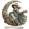 MagiDeal Decorazione per feste creative con strega 2D, statua di fata con, collezione Fairyland per scrivania, soggiorno, tavolo, libreria