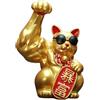 F Fityle Big Muscle Arm Lucky Cat Figurine Statua Ornamento Scultura Decorazione Feng Shui per Scaffale Moderno Libreria Negozio Scrivania Regalo di Compleanno, Braccio destro