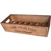 Ronyme Espositore Portauova in Legno, Portauova Fresche Verticale, Cesto Portaoggetti Rustico da Cucina, per Uova di Pasqua, Pollo, Anatra, Quaglia, Onaugurazione della Casa, 32 x 12,5 x 7,5 CM