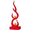 Sharplace Statua di arte astratta in resina, figurina di fiamma, scultura artigianale di fuoco per camera da letto interna, Rosso