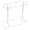 Sharplace Porta Bicchieri Da Vino Scolabicchieri Da Appoggio Rastrelliera per Calici Portabottiglie Da Tavolo in Metallo Robusto Adatto per Cucina Bar E Ristor, Bianco