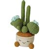 Sharplace Pianta in vaso all'uncinetto con fiori intrecciati, decorazione per casa e ufficio, Fiore Blu