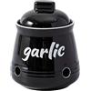 Milageto Contenitore Aglio Vaso Spezie Organizzatore Ceramica Decorativo Compatto con Coperchio per Conservazione Ingredienti Aromatici Adatto a Uso Domestico, Nero