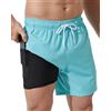 Arcweg Costume da Bagno da Uomo con Boxer Slip Foderato Pantaloncini da Bagno Fodera a Compressione 2 in 1 Pantaloncini da Spiaggia con Tasca con Cerniera Surf 4XL(EU)