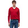 Tommy Hilfiger Uomo Pullover Essential Cotton Scollo a V, Blu (Petrol Blue Heather), XS