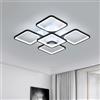 Comely Lampada da Soffitto LED, 64W 5760LM Plafoniera LED Moderna, 5 Teste Lampadario LED Nero in Acrilico per Camera da Letto, Soggiorno, Sala da Pranzo e Cucina, Bianco Freddo 6500K
