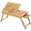 SONGMICS Tavolino Porta Laptop in BambùPieghevole, Vassoio per PC Notebook da Letto Computer Portatile, Tavolino d'Appoggio Inclinabile 55 x 35 x 29 cm LLD002