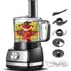 TopStrong Robot da Cucina, 800W Robot da Cucina Multifunzione, 2L Food Processor, 3 velocità Impostazione, con 3 dischi per il taglio a fette, tritatutto, impastatore, frusta,nero