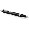 PARKER IM Penna a sfera | Nero laccato con finiture cromate | Punta media inchiostro blu | Confezione regalo